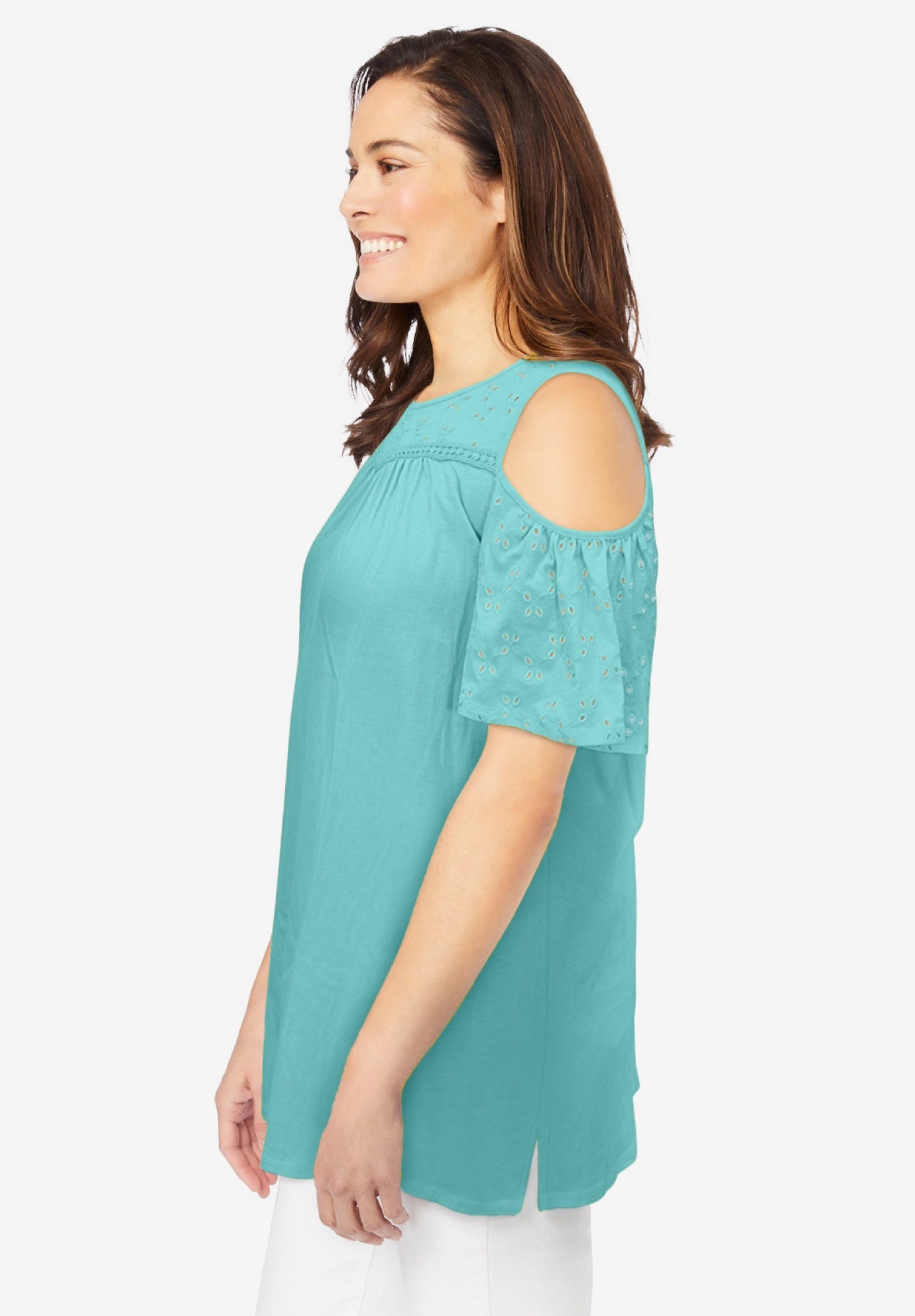Eyelet Cold-Shoulder Tunic image number 2