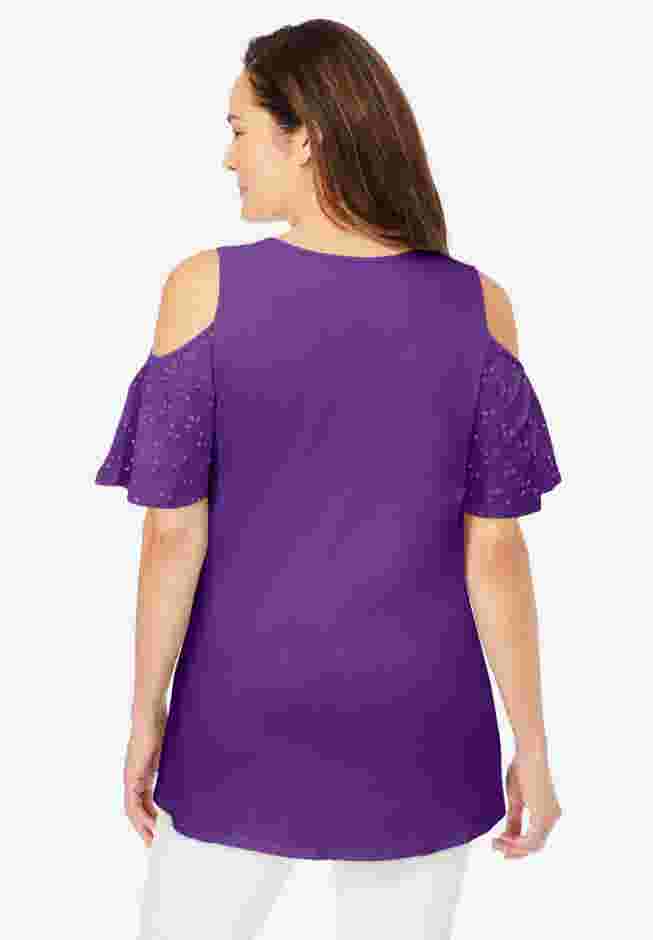 Eyelet Cold-Shoulder Tunic image number 1