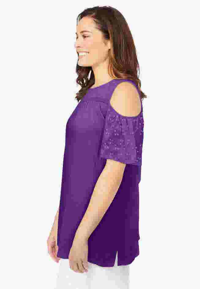 Eyelet Cold-Shoulder Tunic image number 2