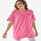 Eyelet Cold-Shoulder Tunic image number null