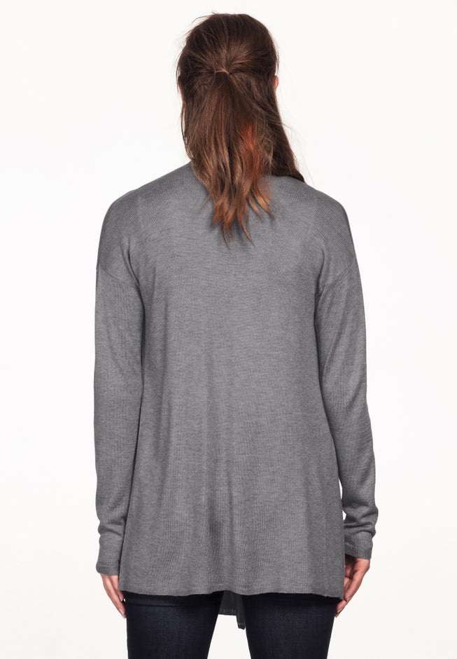 Draped Open Front Cardigan image number 2