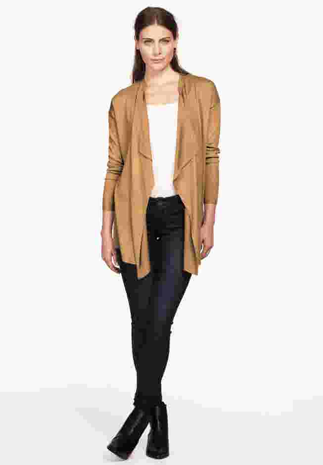 Draped Open Front Cardigan image number 4