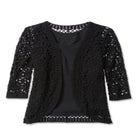 Crochet Curved-Hem Cardigan Sweater image number null