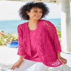 Curved Hem Pointelle Cardigan image number null