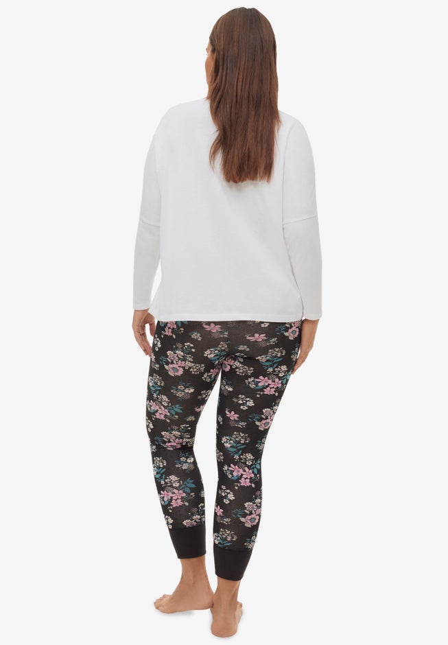 Rib Trim Sleep Leggings image number 1