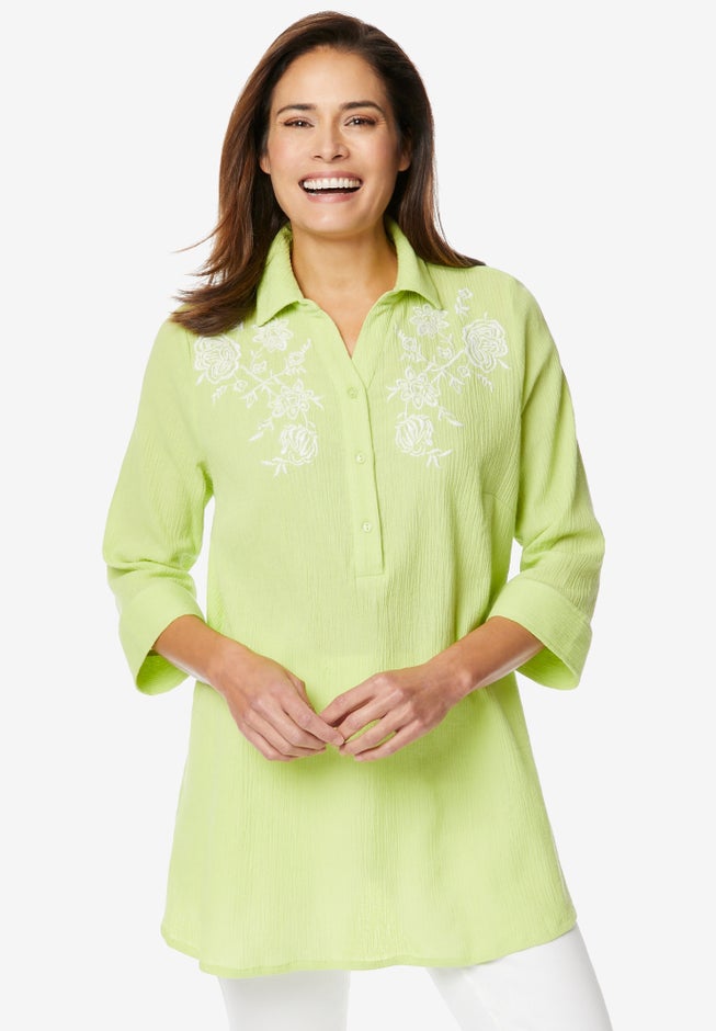 Embroidered Gauze Tunic image number null