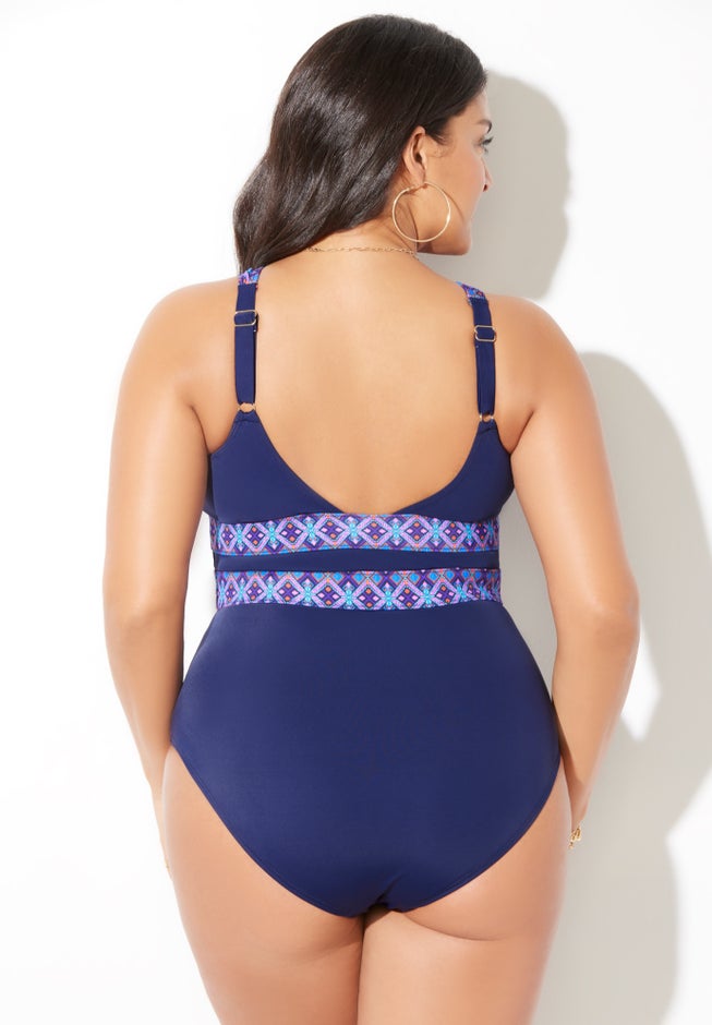High Neck Keyhole One Piece image number null