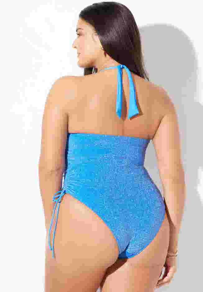 Sparkle Loop Strap Ruched One Piece image number 1
