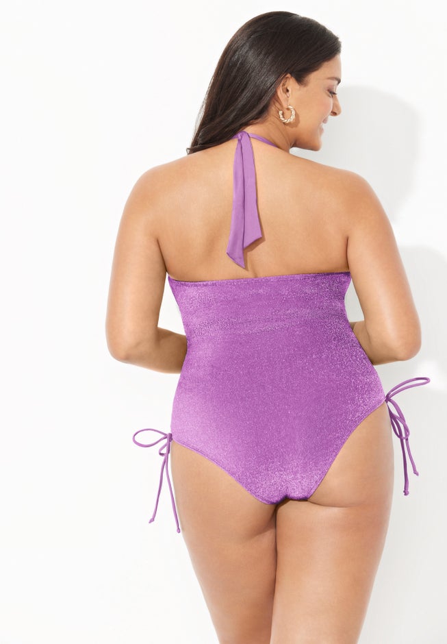 Sparkle Loop Strap Ruched One Piece image number 1