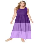 Colorblock Tiered Dress image number null