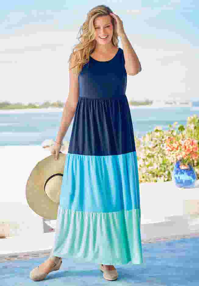 Colorblock Tiered Dress image number 2