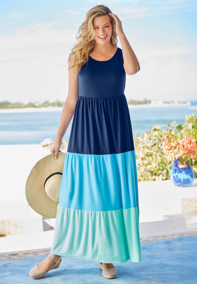 Colorblock Tiered Dress image number 3