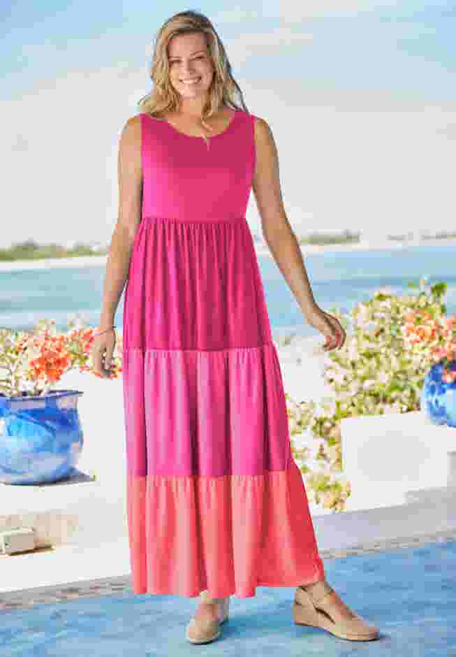 Colorblock Tiered Dress image number 0