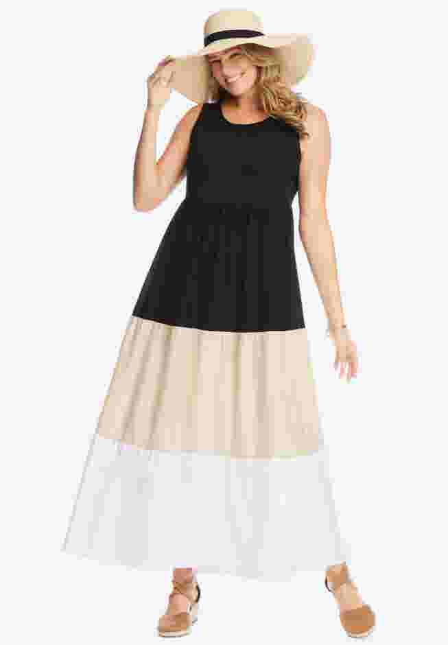 Colorblock Tiered Dress image number 0