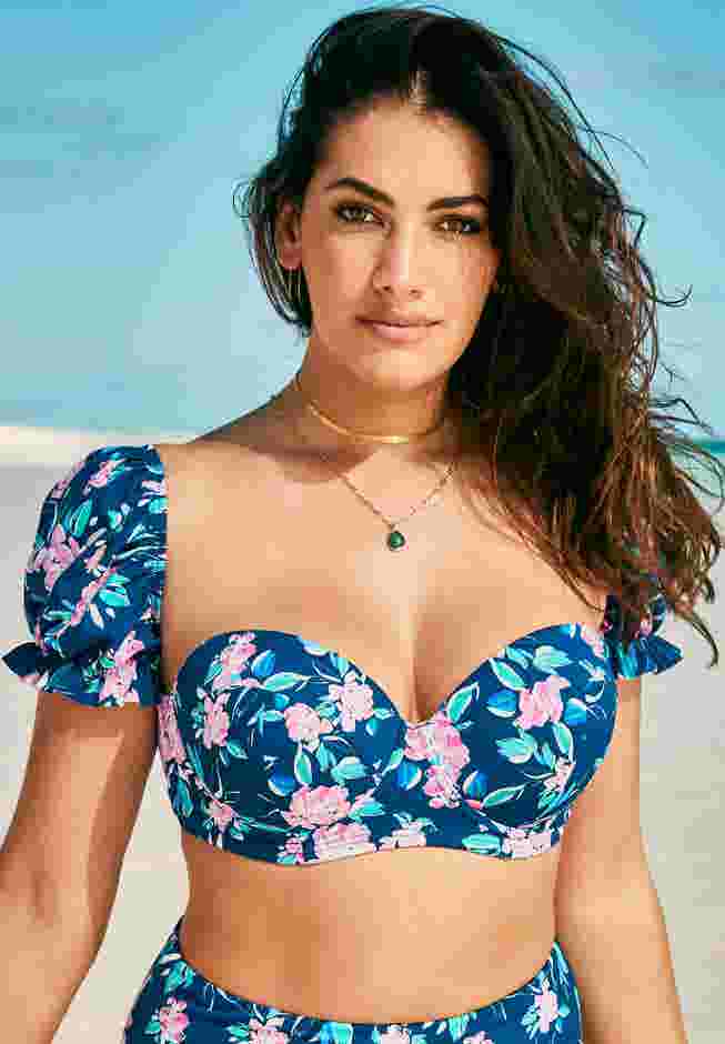 Puff Sleeve Underwire Bikini top image number 2