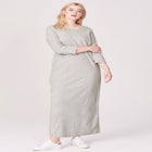 Three-Quarter Sleeve Knit Maxi Dress image number null