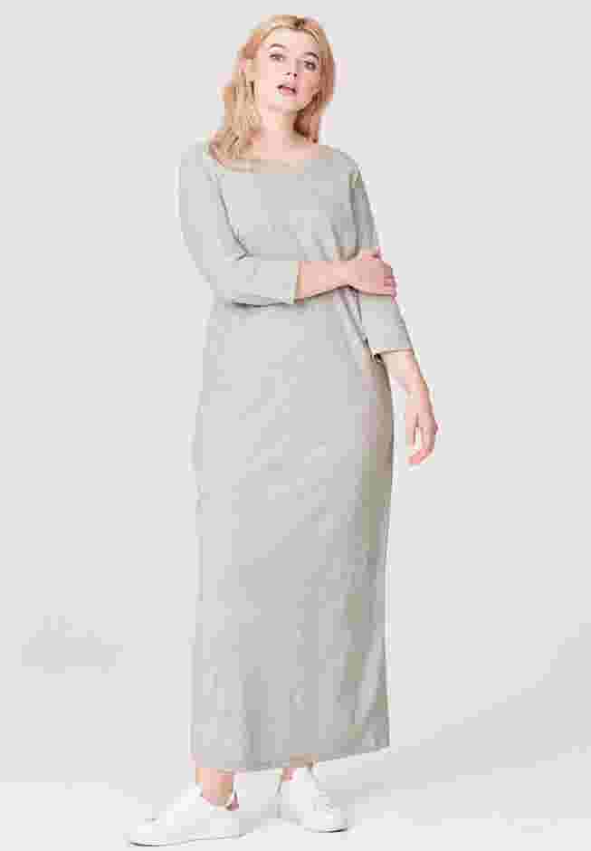 Three-Quarter Sleeve Knit Maxi Dress image number 0