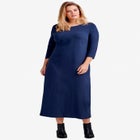 Three-Quarter Sleeve Knit Maxi Dress image number null