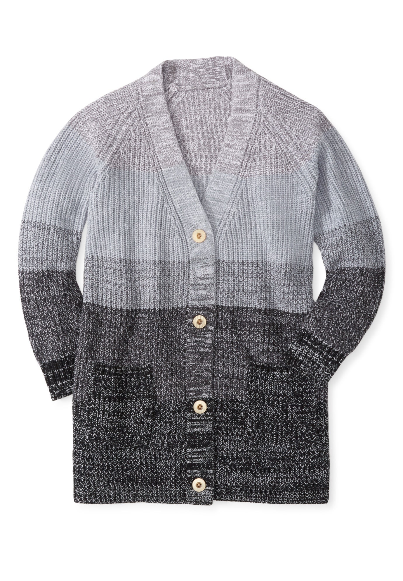 Ombre Shaker Cardigan Sweater image number 2