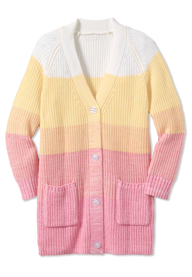 Ombre Shaker Cardigan Sweater image number 2
