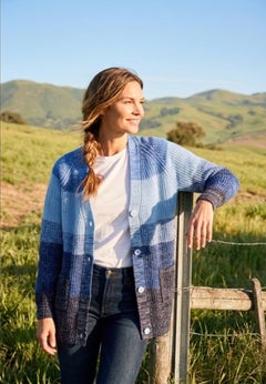 Ombre Shaker Cardigan Sweater