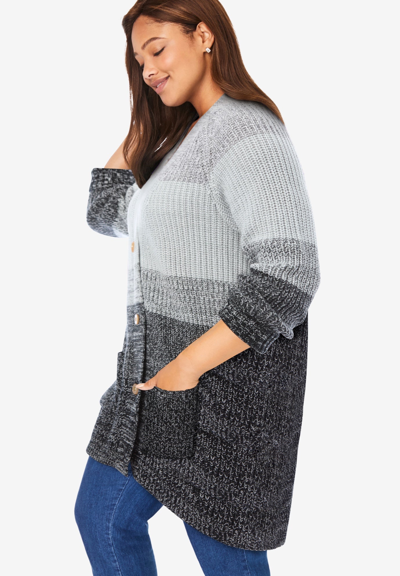 Ombre Shaker Cardigan image number 2