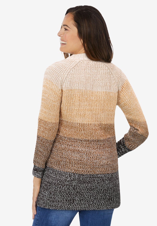 Ombre Shaker Cardigan Sweater image number 1