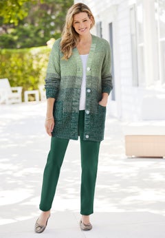 Ombre Shaker Cardigan Sweater