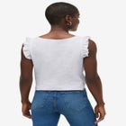 Button-Front Ruffle Sleeve Tank image number null