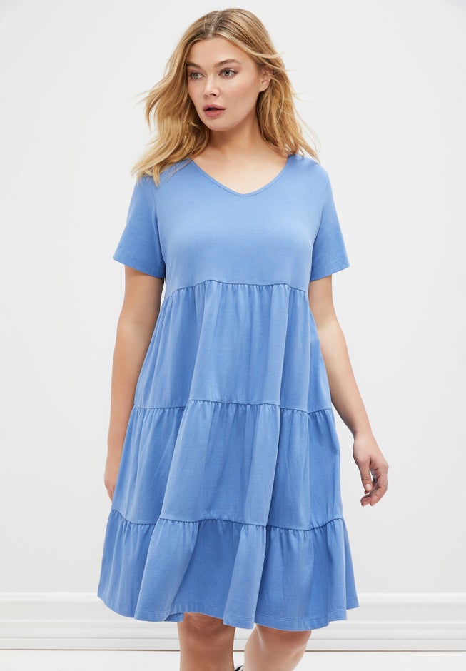 Tiered Knit Tee Dress image number 1