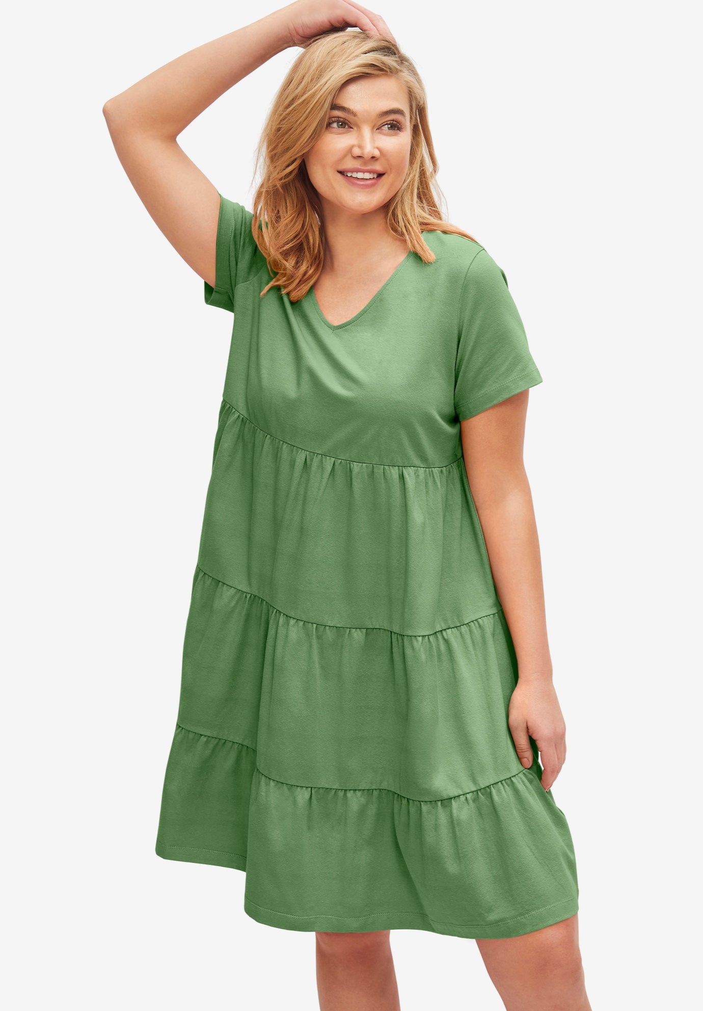 Tiered Knit Tee Dress image number 0