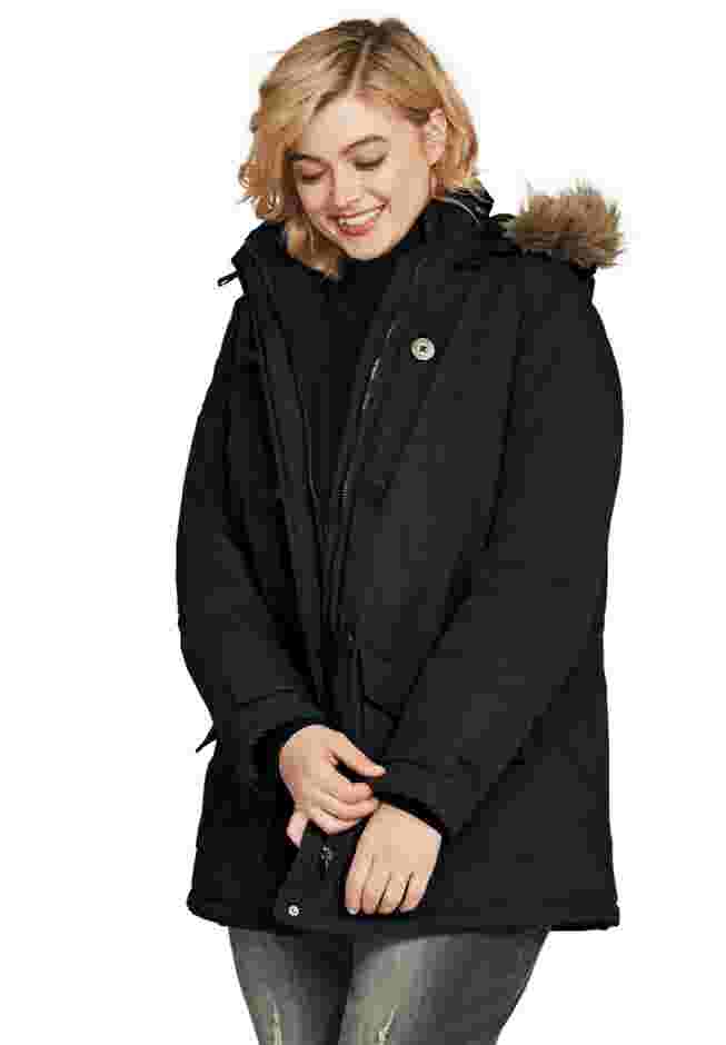 Faux Fur Trim Parka image number 1