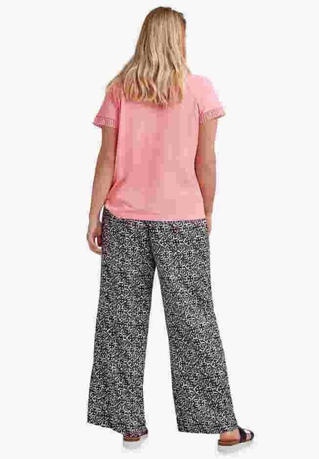 Wide-Leg Soft Pants with Back Elastic image number 1