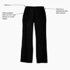 Wide-Leg Back Elastic Flat Front Soft Pants image number 2