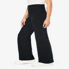 Stretch-Cotton Knit Pull-On Wide-Leg Leggings image number null