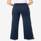 Stretch-Cotton Knit Pull-On Wide-Leg Leggings image number null