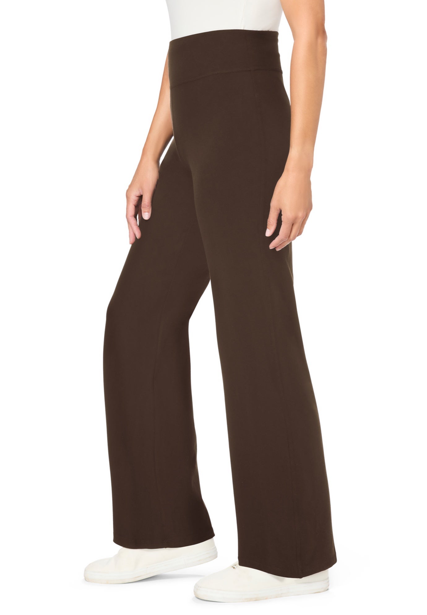 Stretch-Cotton Knit Pull-On Wide-Leg Leggings image number 2