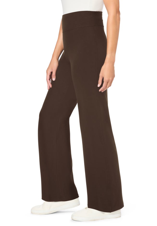 Stretch-Cotton Knit Pull-On Wide-Leg Leggings image number 2