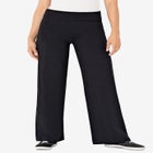Stretch-Cotton Knit Pull-On Wide-Leg Leggings image number 0