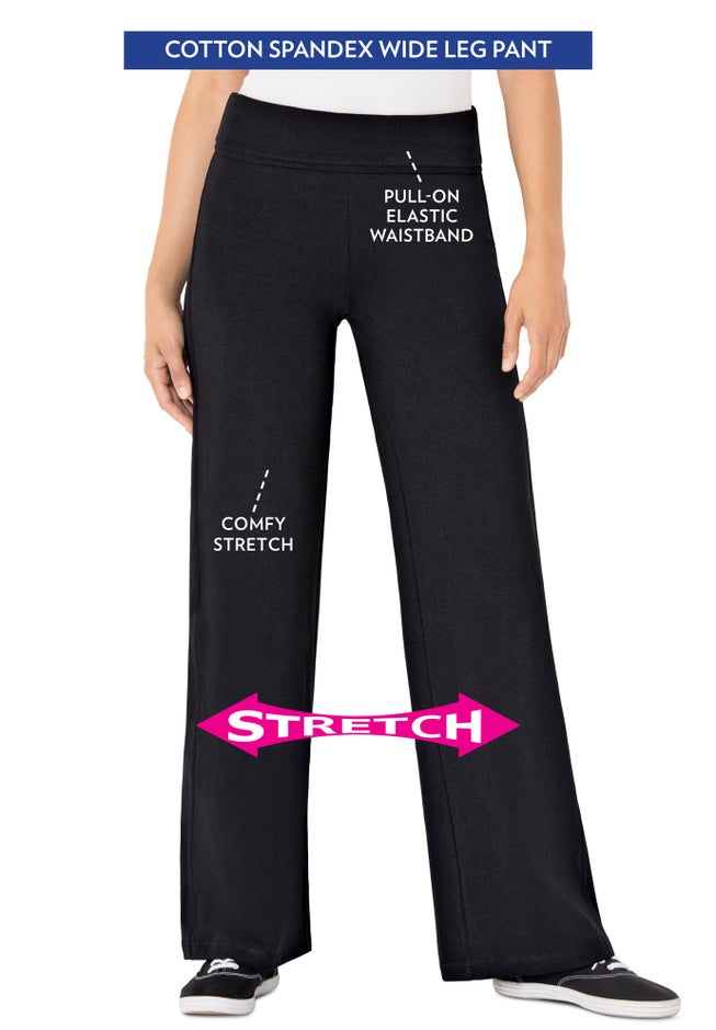 Stretch-Cotton Knit Pull-On Wide-Leg Leggings image number 0