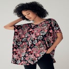 Stretch Knit Scoop Neck Oversized Tunic image number null