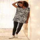 Stretch Jersey Knit V-Neck Oversized Tunic image number 0