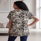 Stretch Jersey Knit V-Neck Oversized Tunic image number null