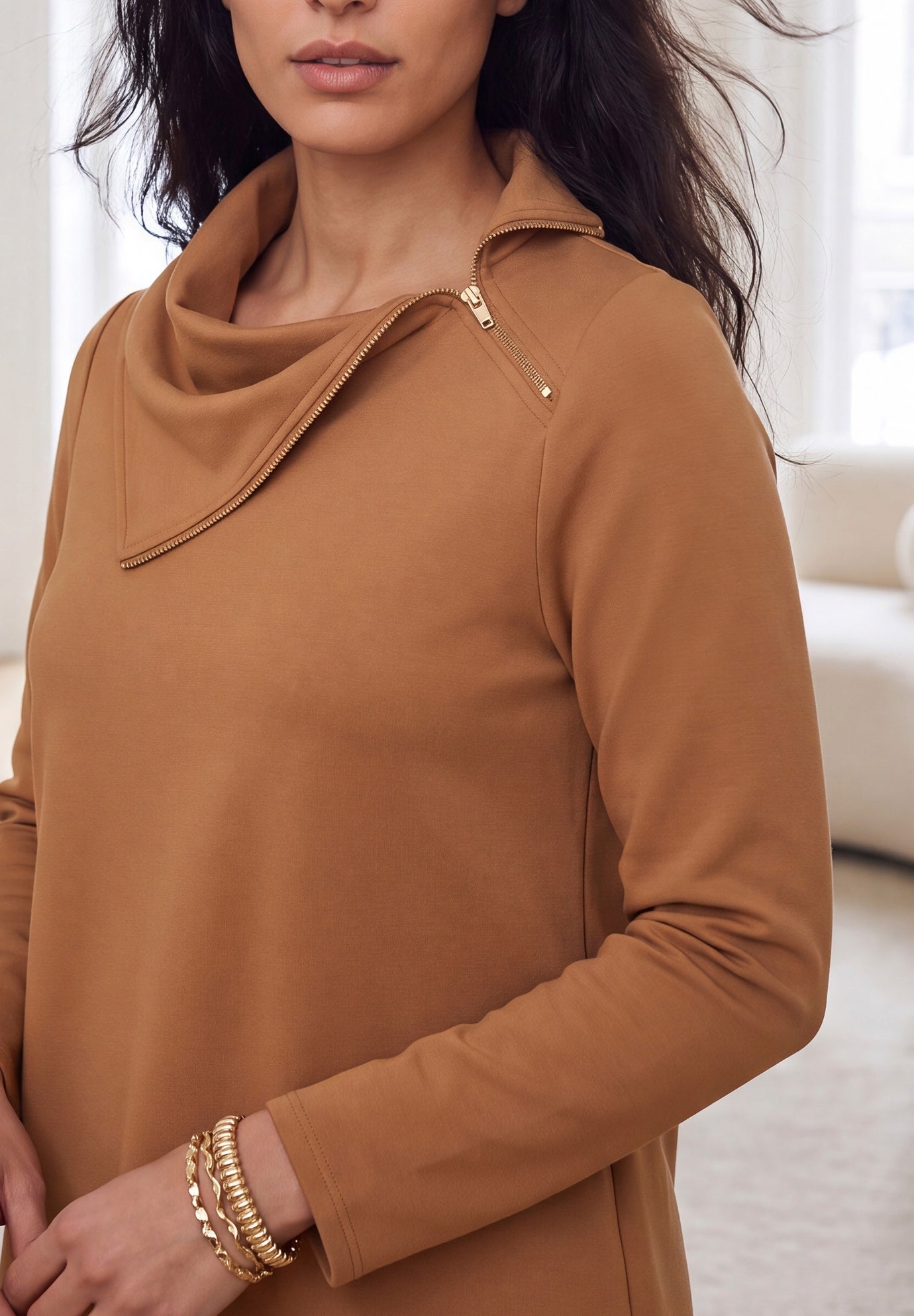 Ponte Split Neck 2-Piece Set image number 3