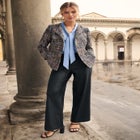 Faux Leather Wide Leg Trouser image number null