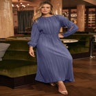 SLIT SLEEVE PLISSE MAXI DRESS image number null