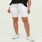 Button-Front Denim Shorts image number null