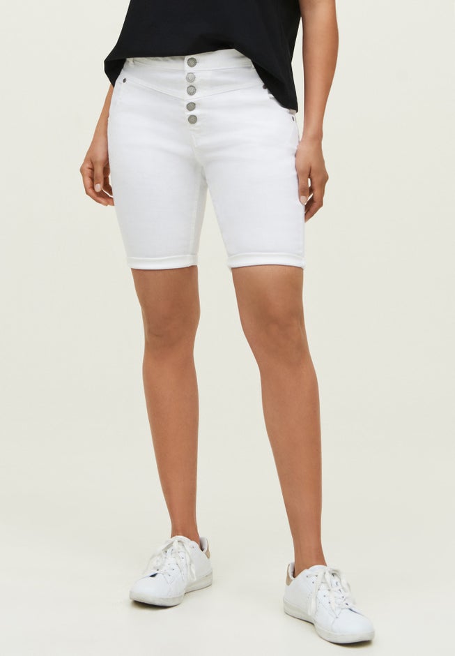 Button-Front Denim Shorts image number 0
