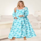 Long 2-Piece Cabbage-Rose Peignoir Set image number null
