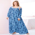 Long 2-Piece Cabbage-Rose Peignoir Set image number null